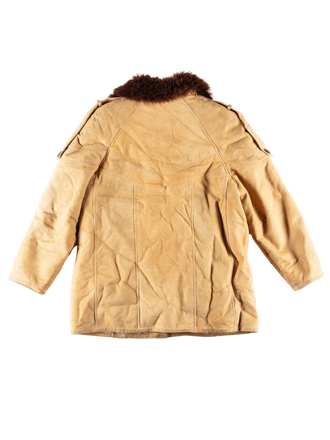 Vintage 80's Women Sheepskin Coat in BeigeMN495
