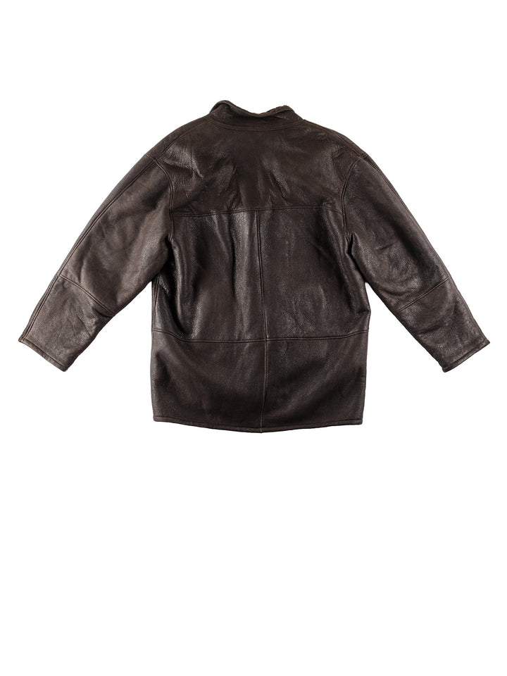 Vintage 80's Men Sheepskin Coat in BrownVN180