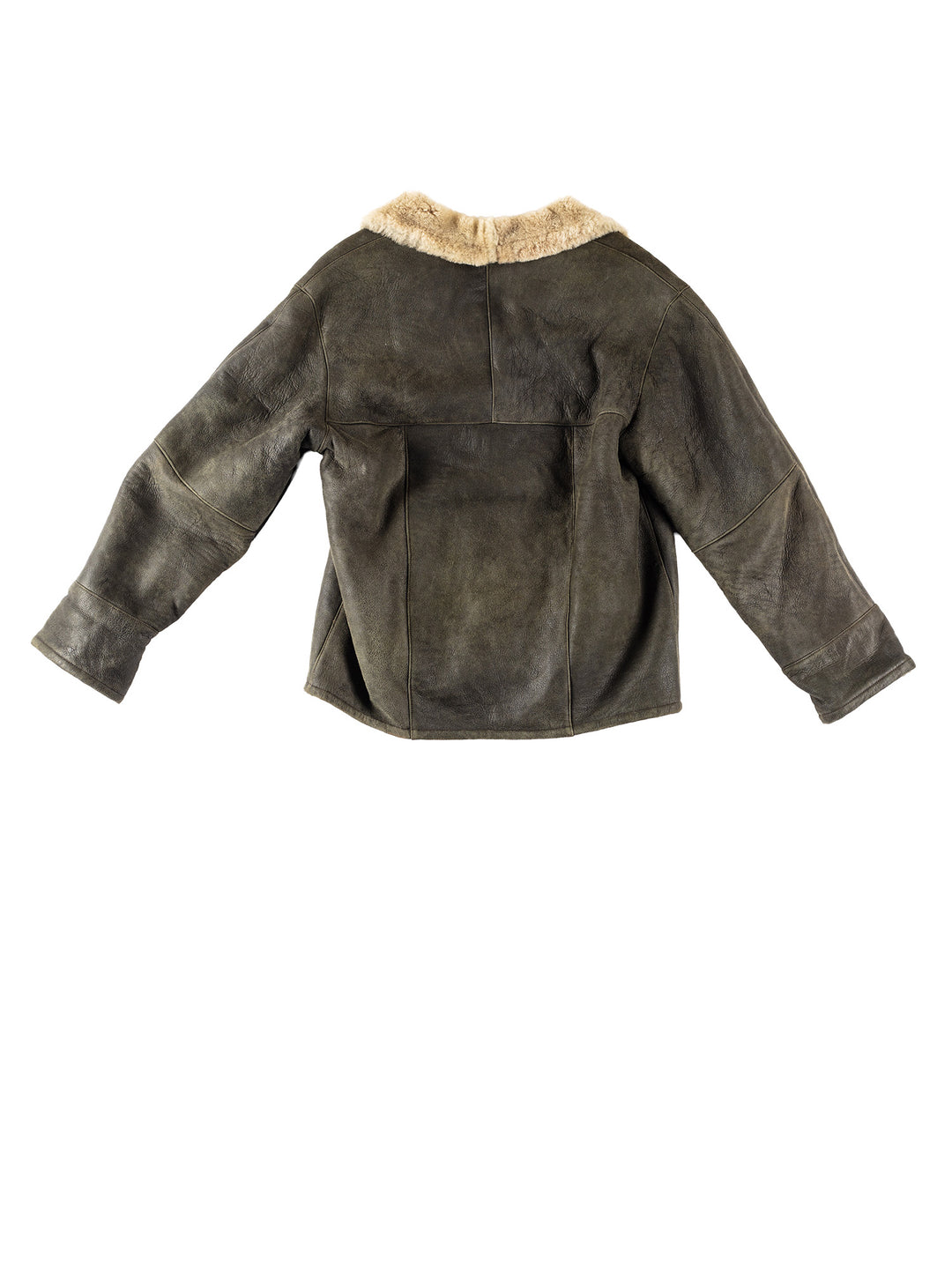 Vintage 80's Women Sheepskin Jacket in GreenMN323