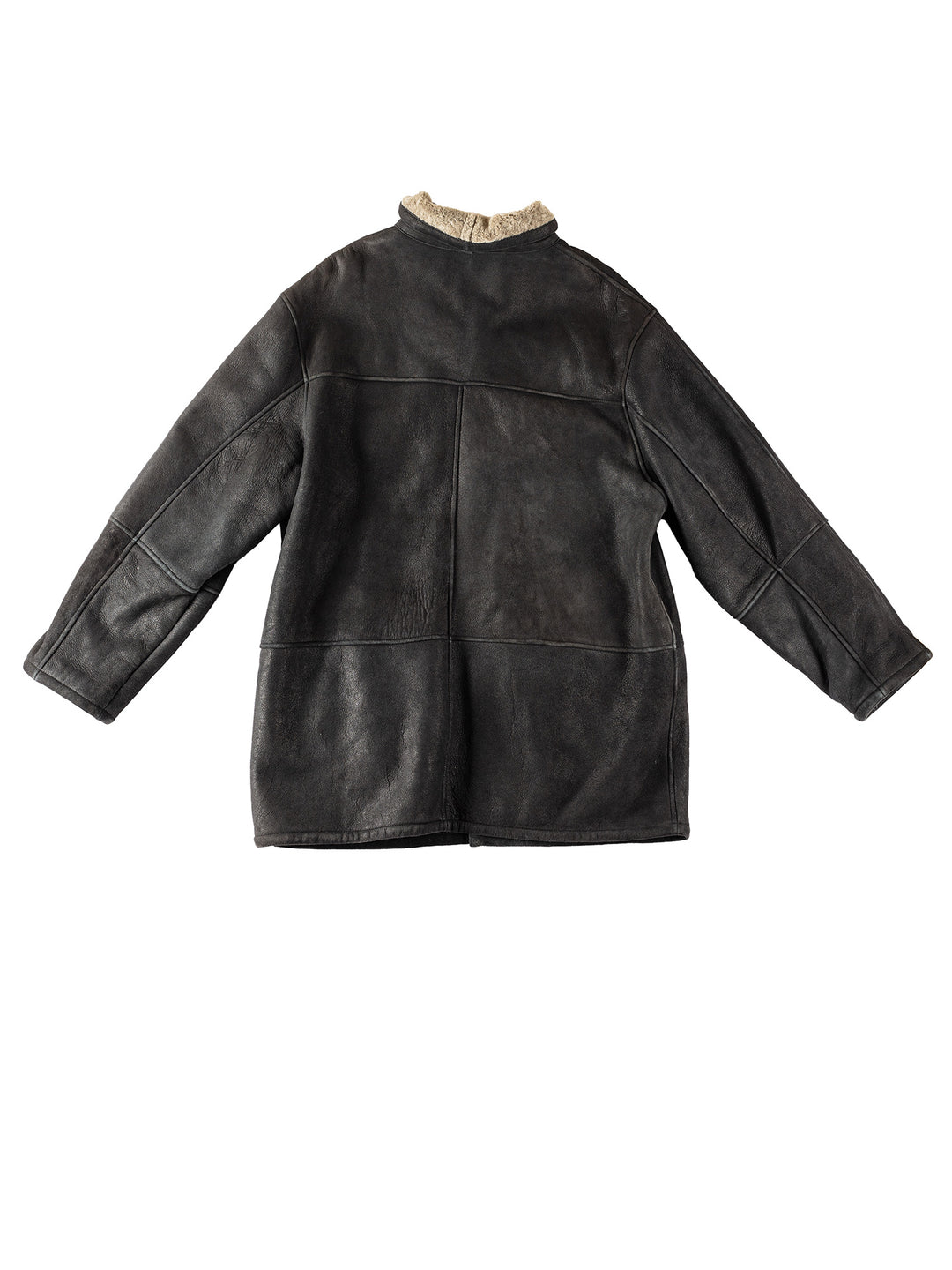 Vintage 80's Men Sheepskin Coat in BlackVN336