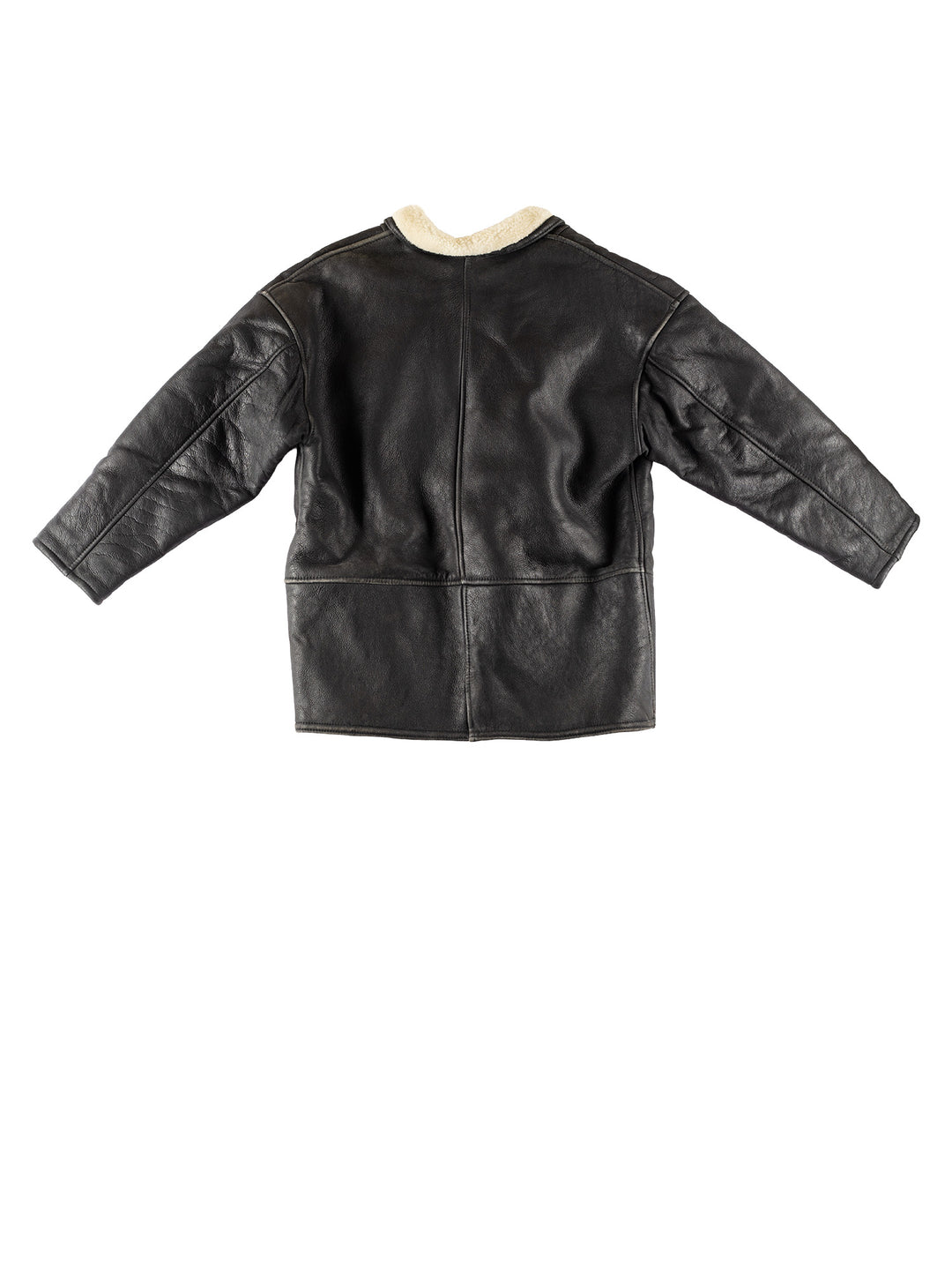 Vintage 80's Men Sheepskin Coat in BlackVN764