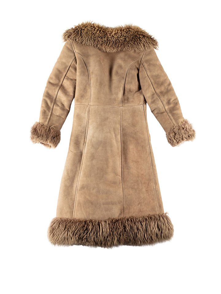 Vintage 70's Women Sheepskin Coat in BeigeMN635
