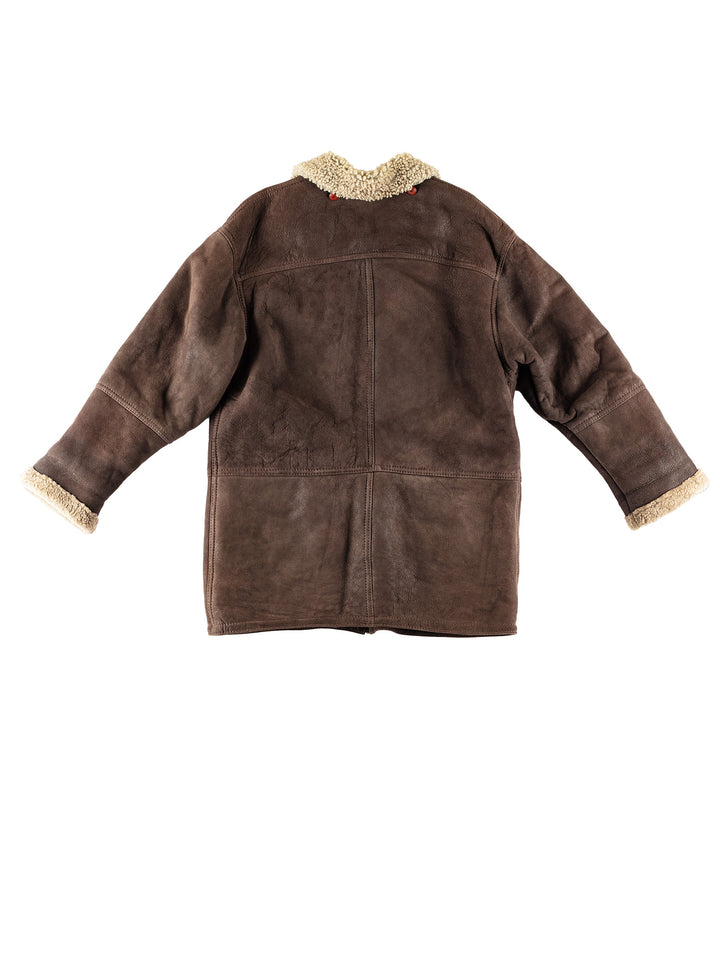 Vintage 80's Men Sheepskin Coat in BrownVN750
