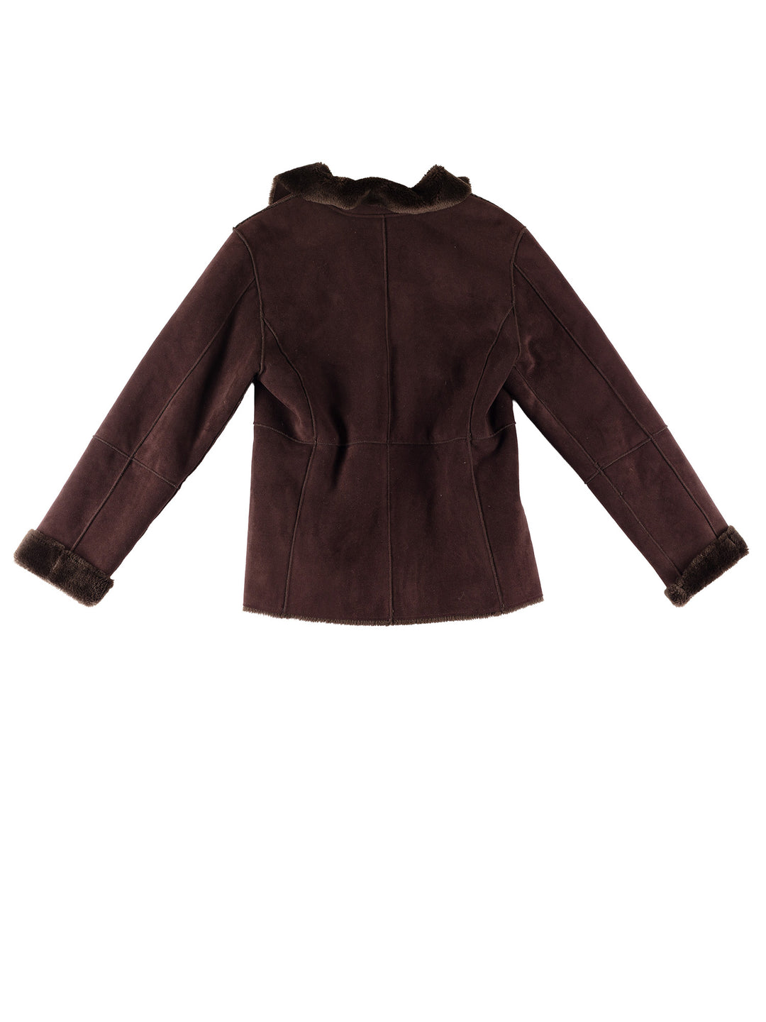 Vintage 80's Women Faux Sheepskin Jacket in BrownMN767