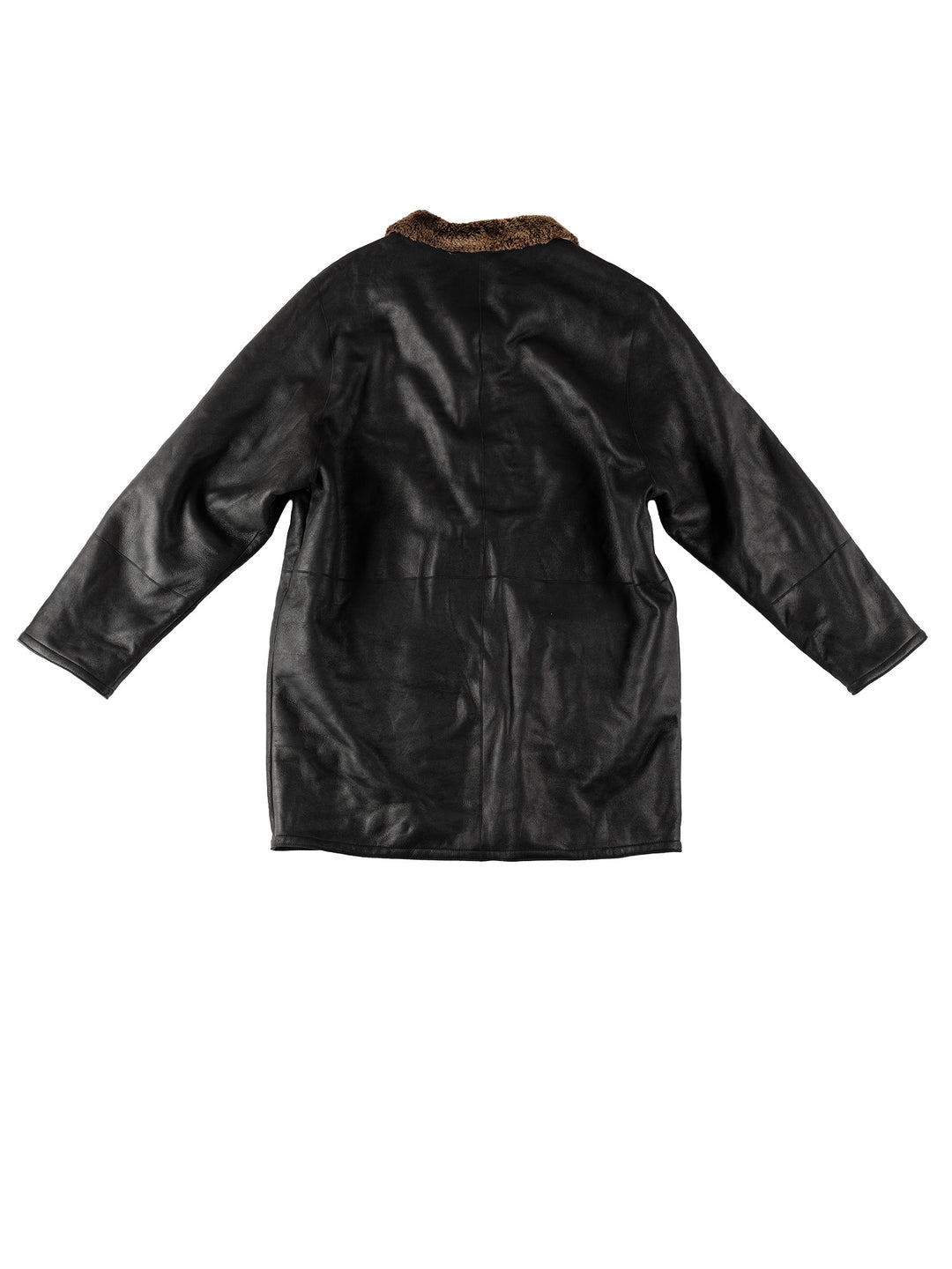 Vintage 80's Men Sheepskin Coat in BlackVN529