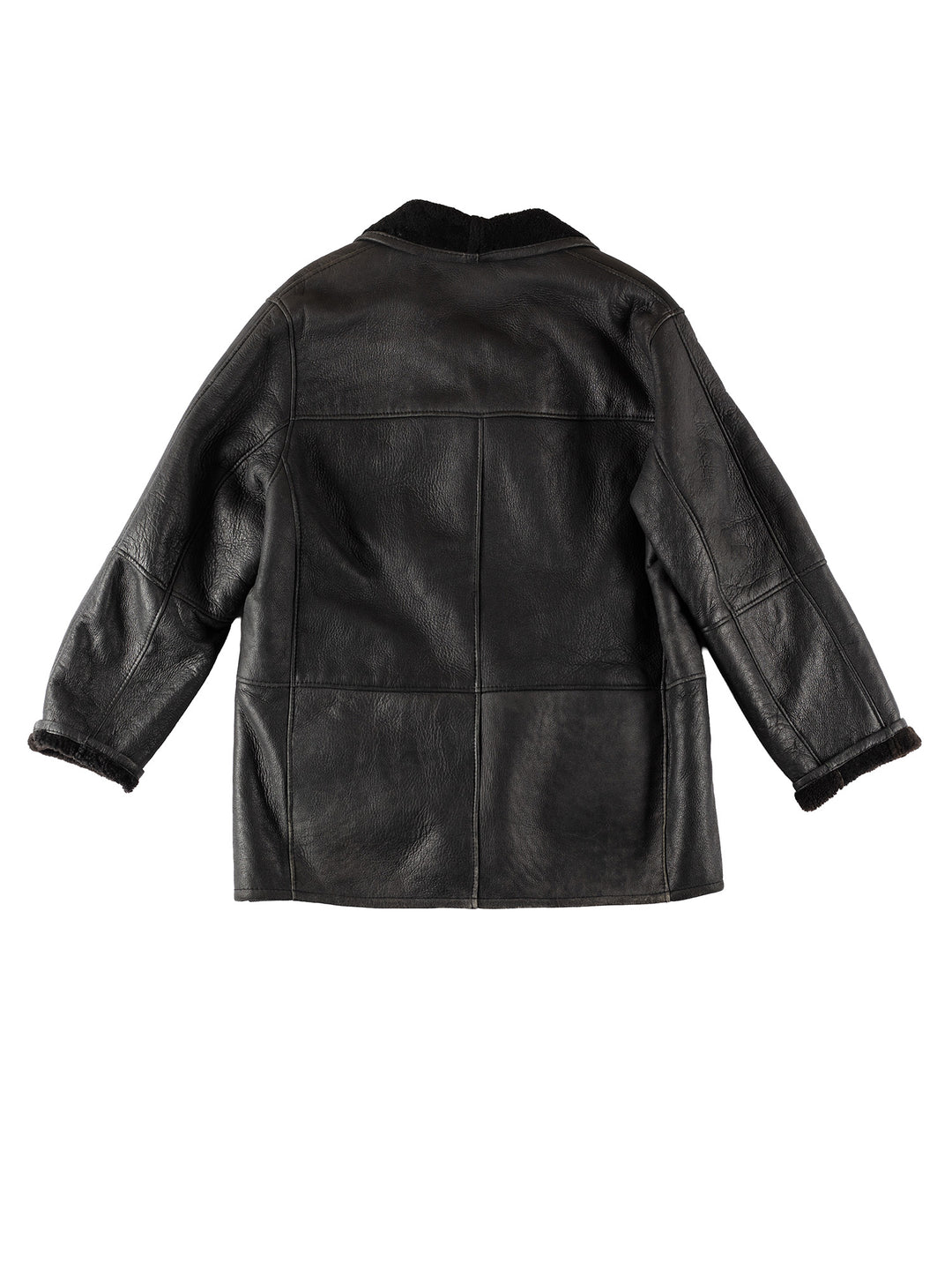 Vintage 80's Men Sheepskin Coat in BlackVN413