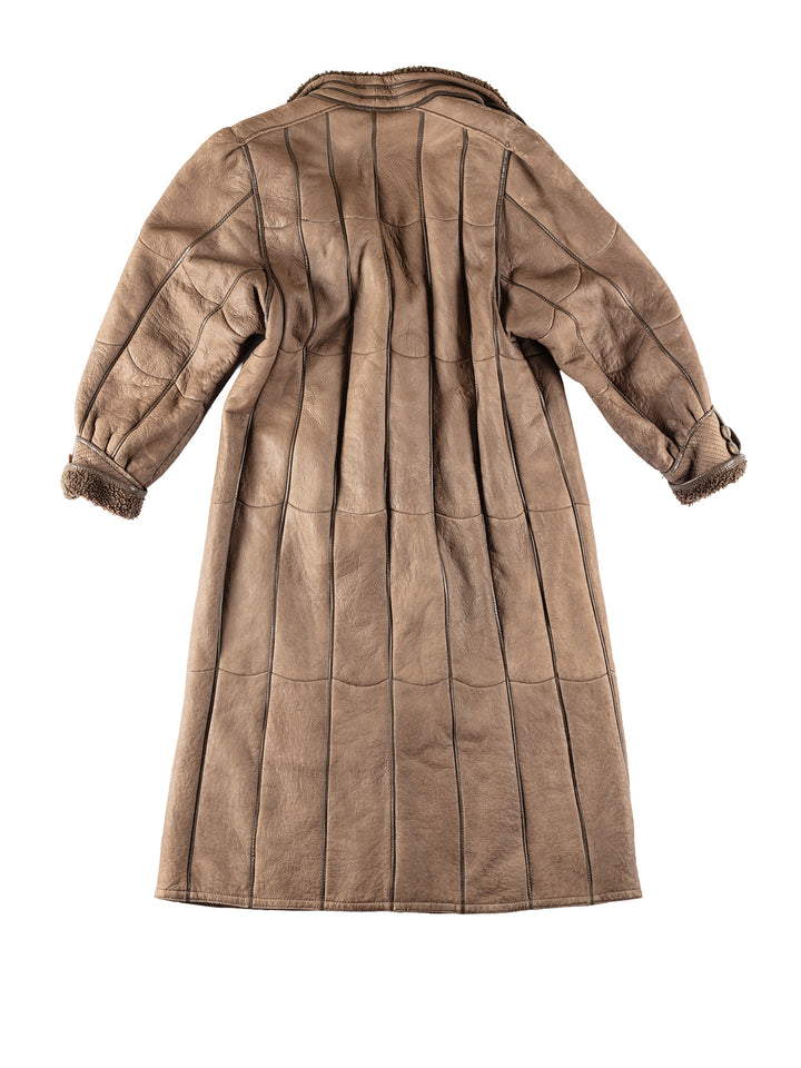 Vintage 90's Women Sheepskin Coat in BrownMN778