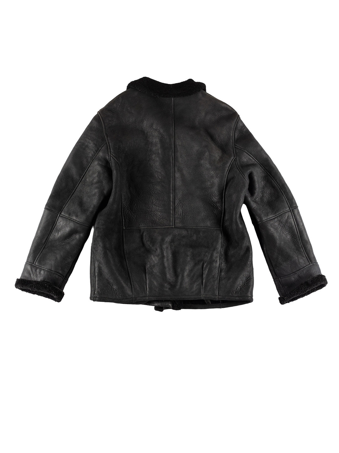 Vintage 80's Women Sheepskin Coat in BlackMN493