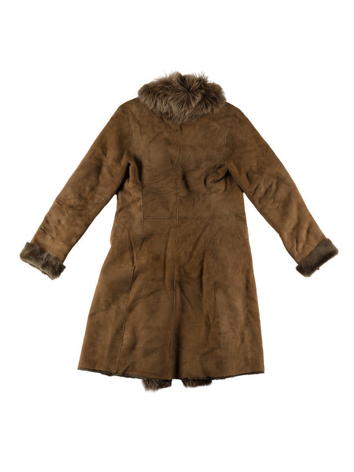 Vintage 70's Women Sheepskin Coat in GreenMN629