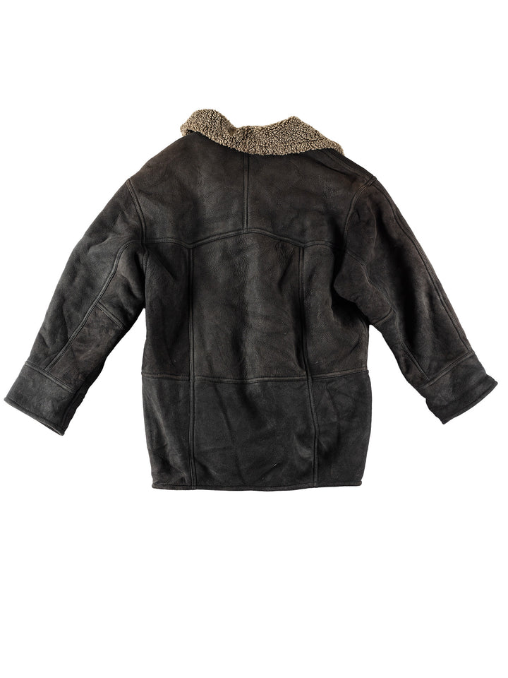 Vintage 80's Women Sheepskin Coat in BlackMN470