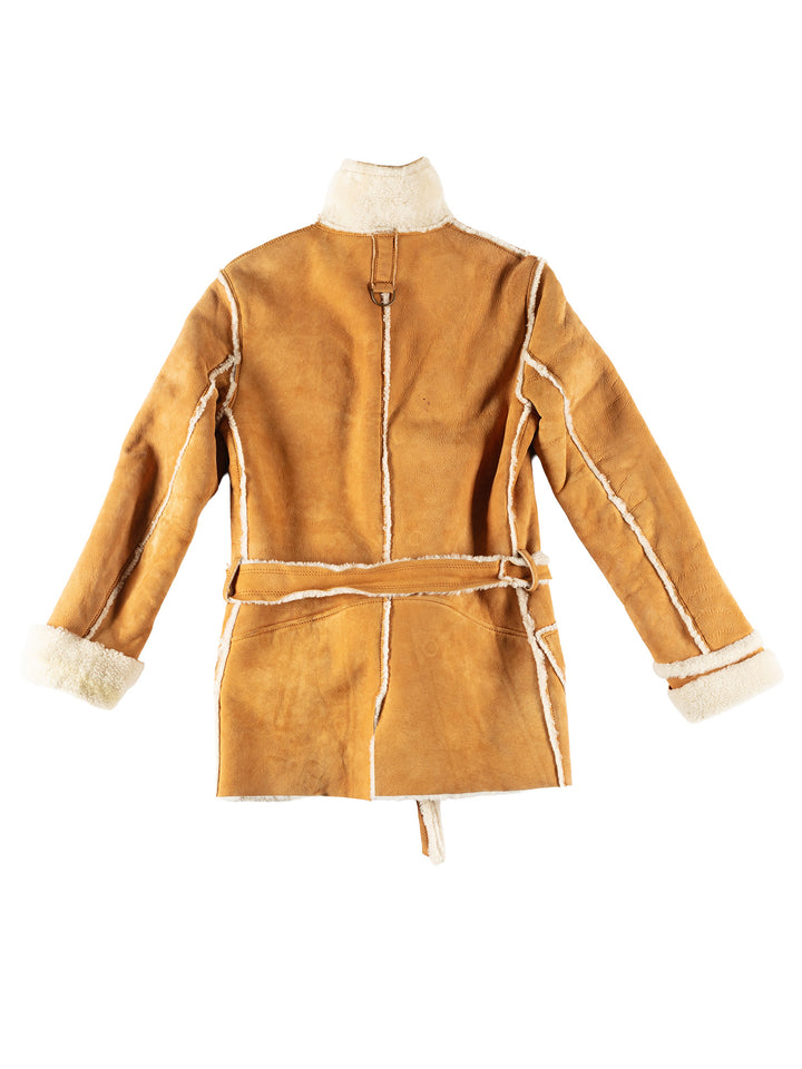 Vintage 80's Women Sheepskin Jacket in BrownMN706