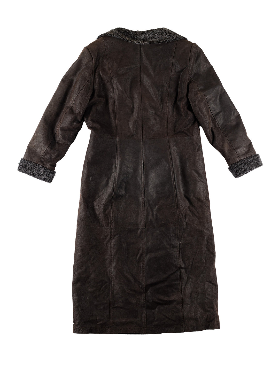Vintage 70's Women Faux Sheepskin Coat in GrayMN646