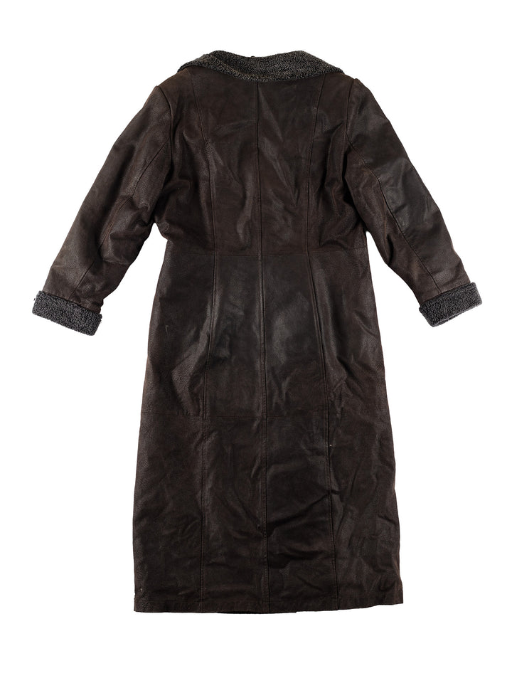 Vintage 70's Women Faux Sheepskin Coat in GrayMN646