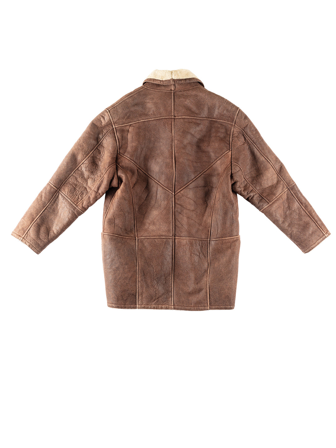 Vintage 80's Men Sheepskin Coat in BrownVN322