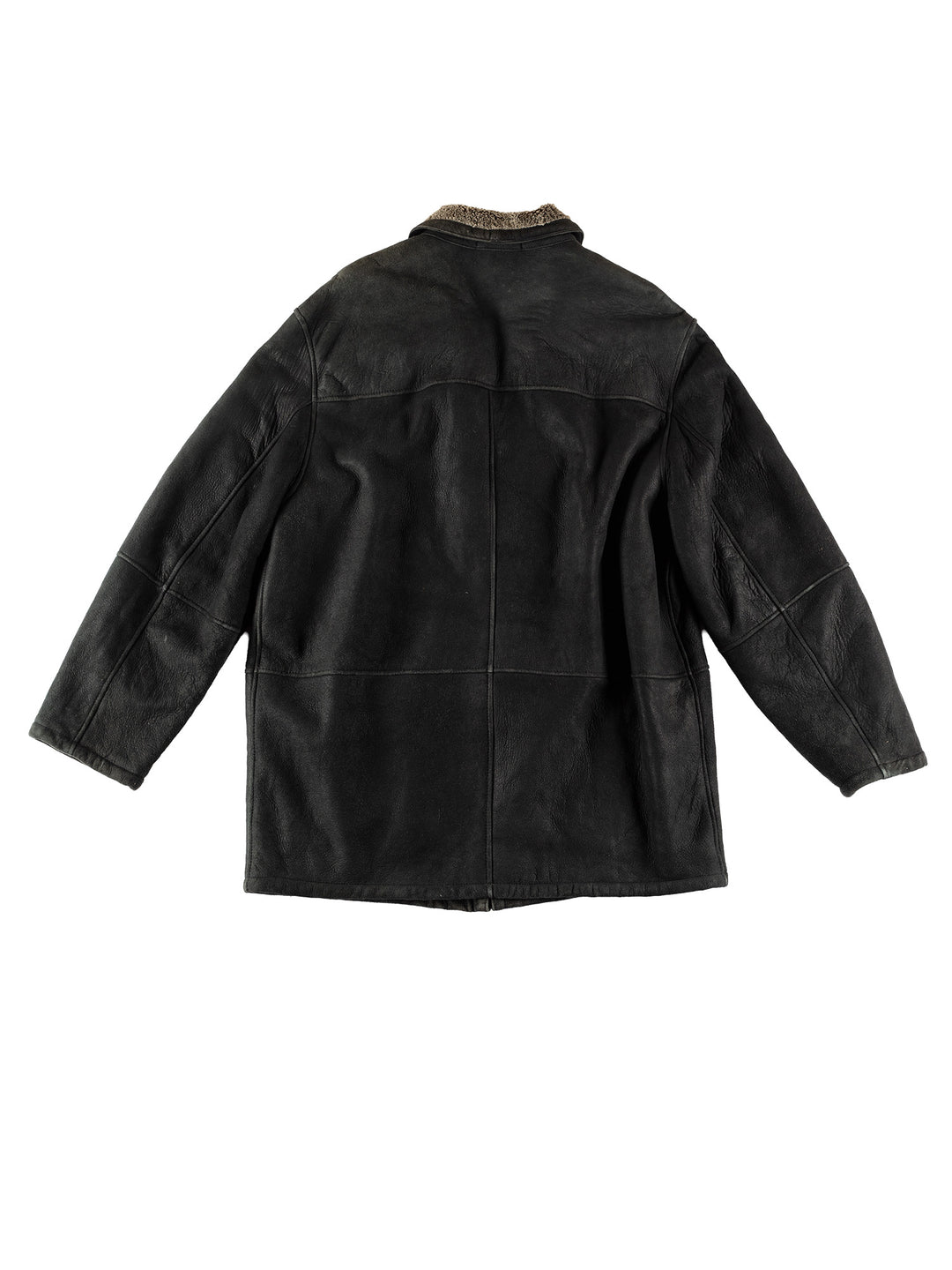 Vintage 80's Men Sheepskin Coat in BlackVN612