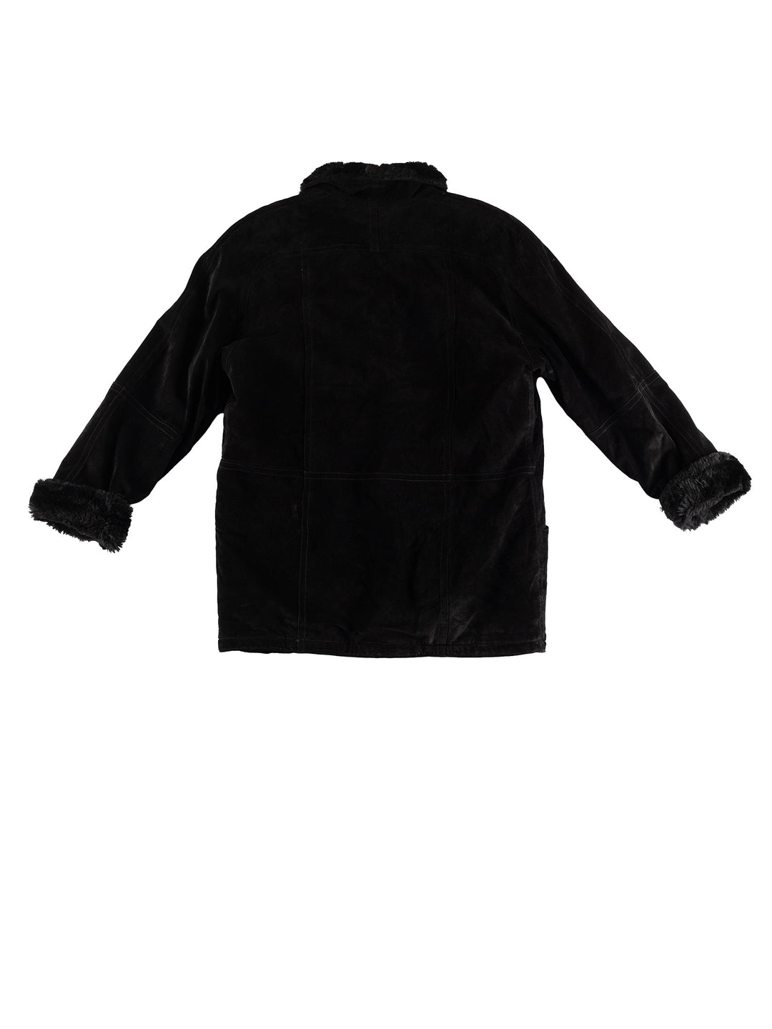 Vintage 80's Women Faux Sheepskin Coat in BlackMN667