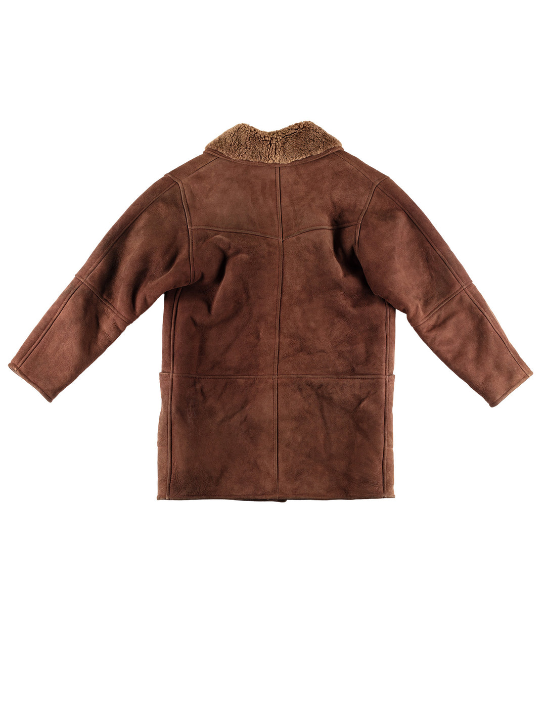 Vintage 80's Men Sheepskin Coat in BrownVN438