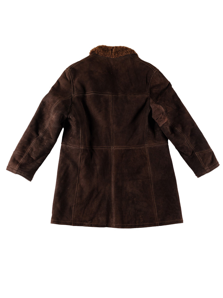 Vintage 80's Men Sheepskin Coat in BrownVN428