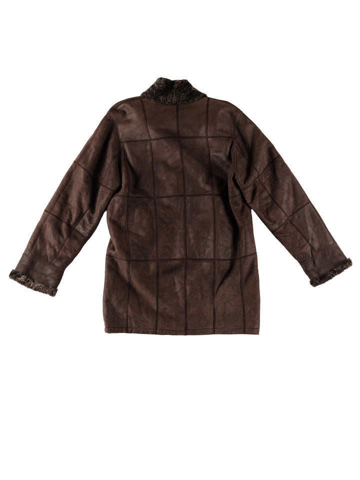 Vintage 80's Women Sheepskin Coat in BrownMN601
