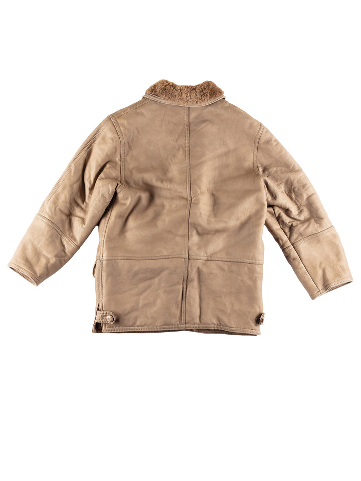 Vintage 80's Men Sheepskin Coat in BeigeVN460