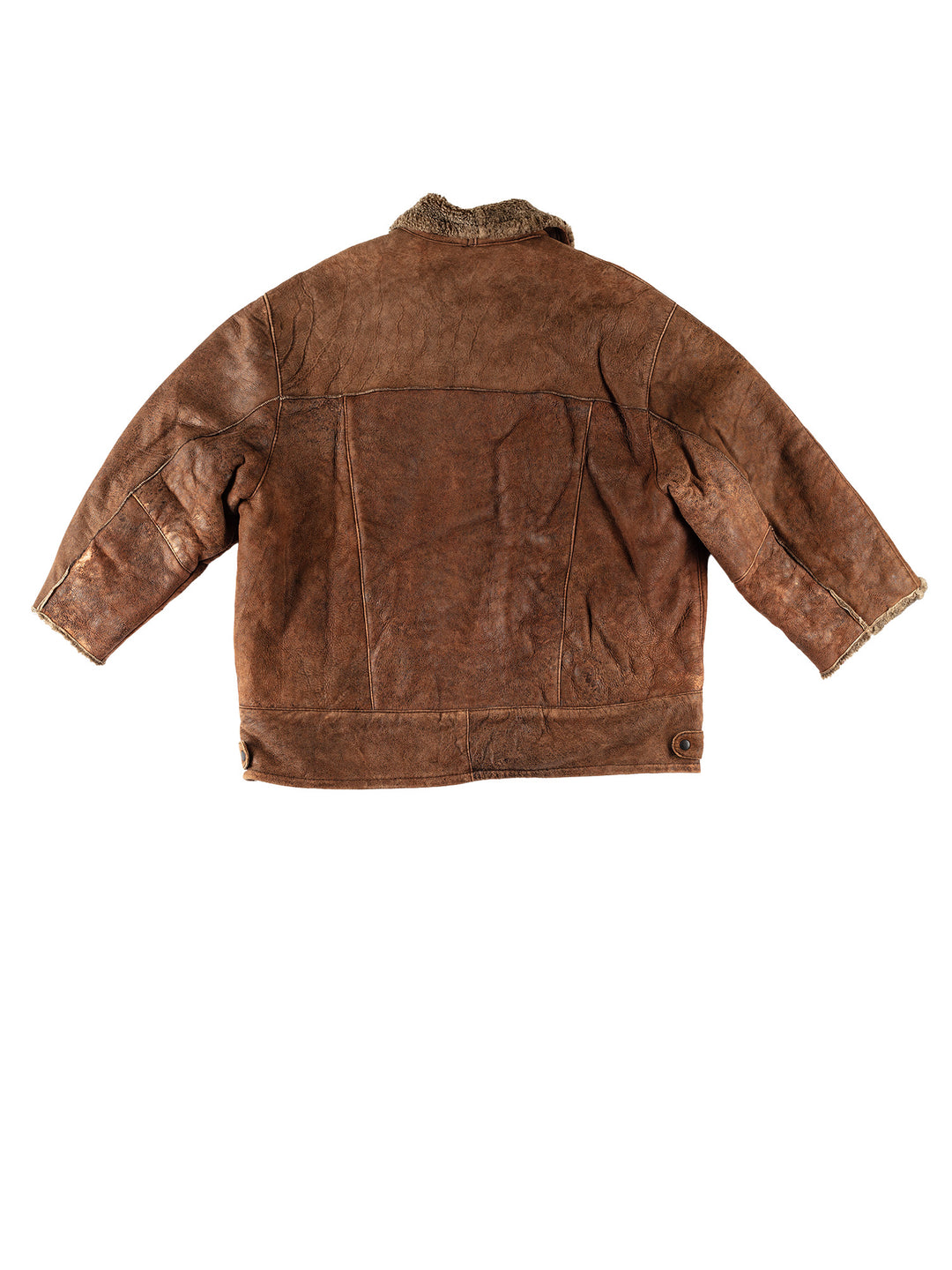 Vintage 80's Men Sheepskin Coat in BrownVN699