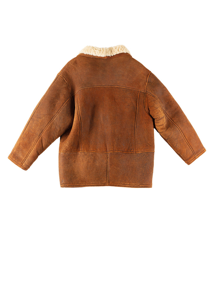 Vintage 90's Men Sheepskin Coat in BrownVN274