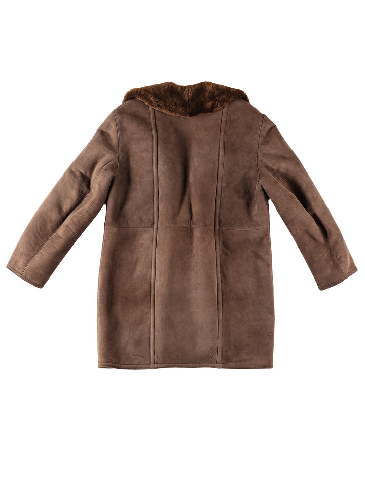 Vintage 80's Men Sheepskin Coat in BrownVN297