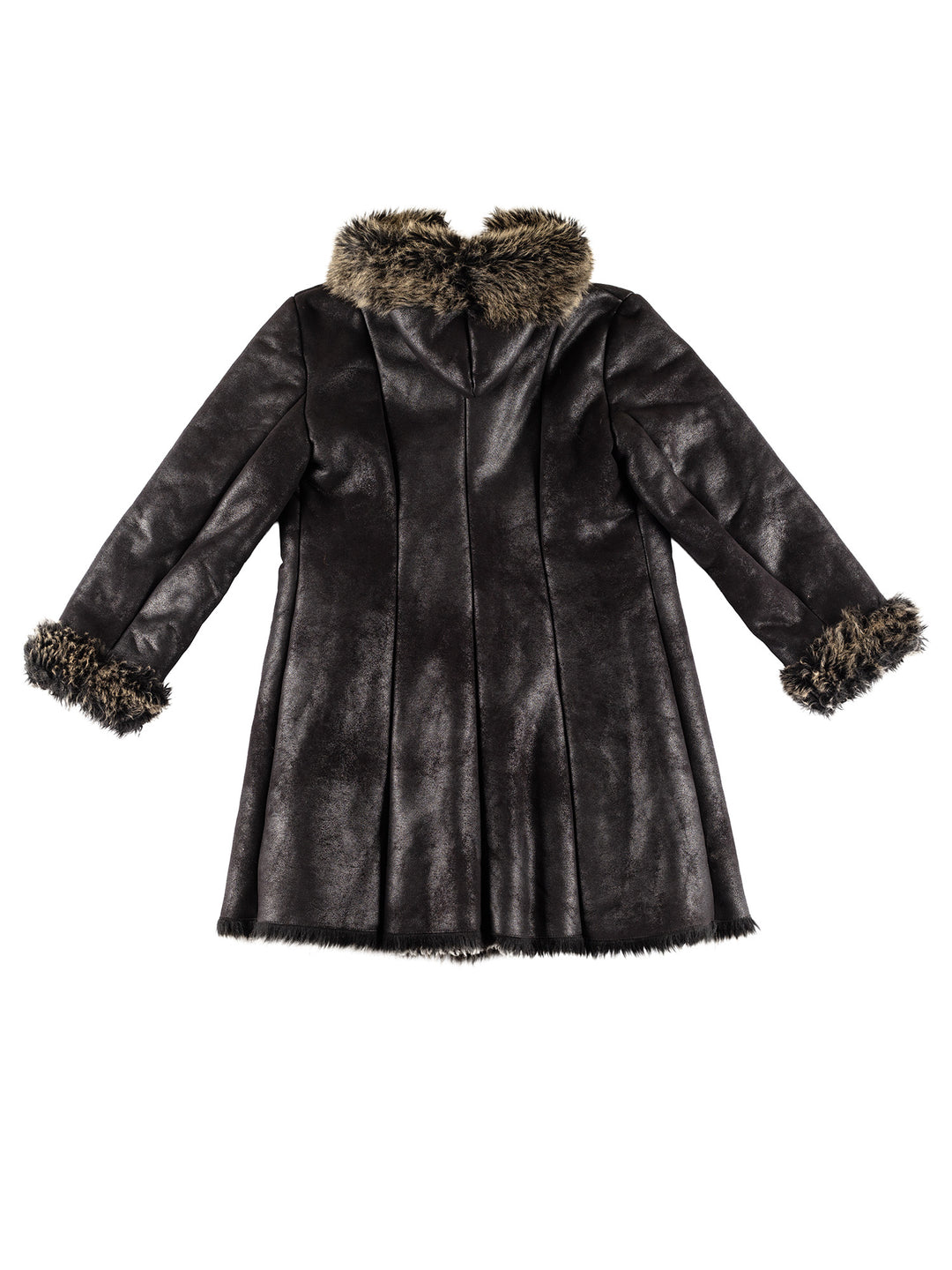 Vintage 70's Women Faux Sheepskin Coat in BlackMN408