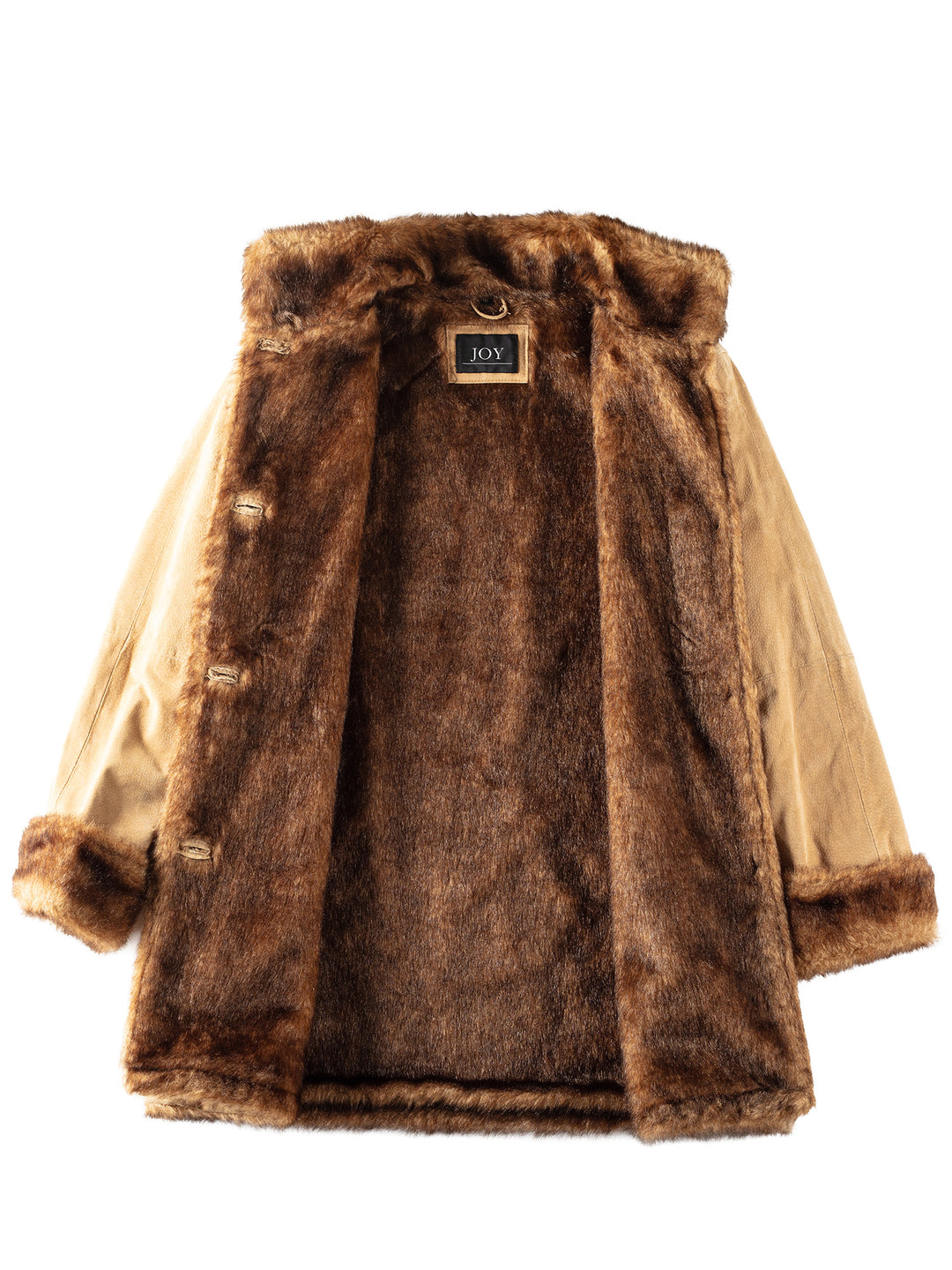 Vintage 90's Women Suede Coat in Beige