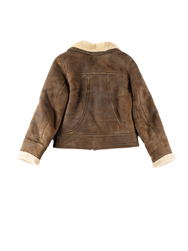 Vintage 90's Women Sheepskin Jacket in BrownMN298