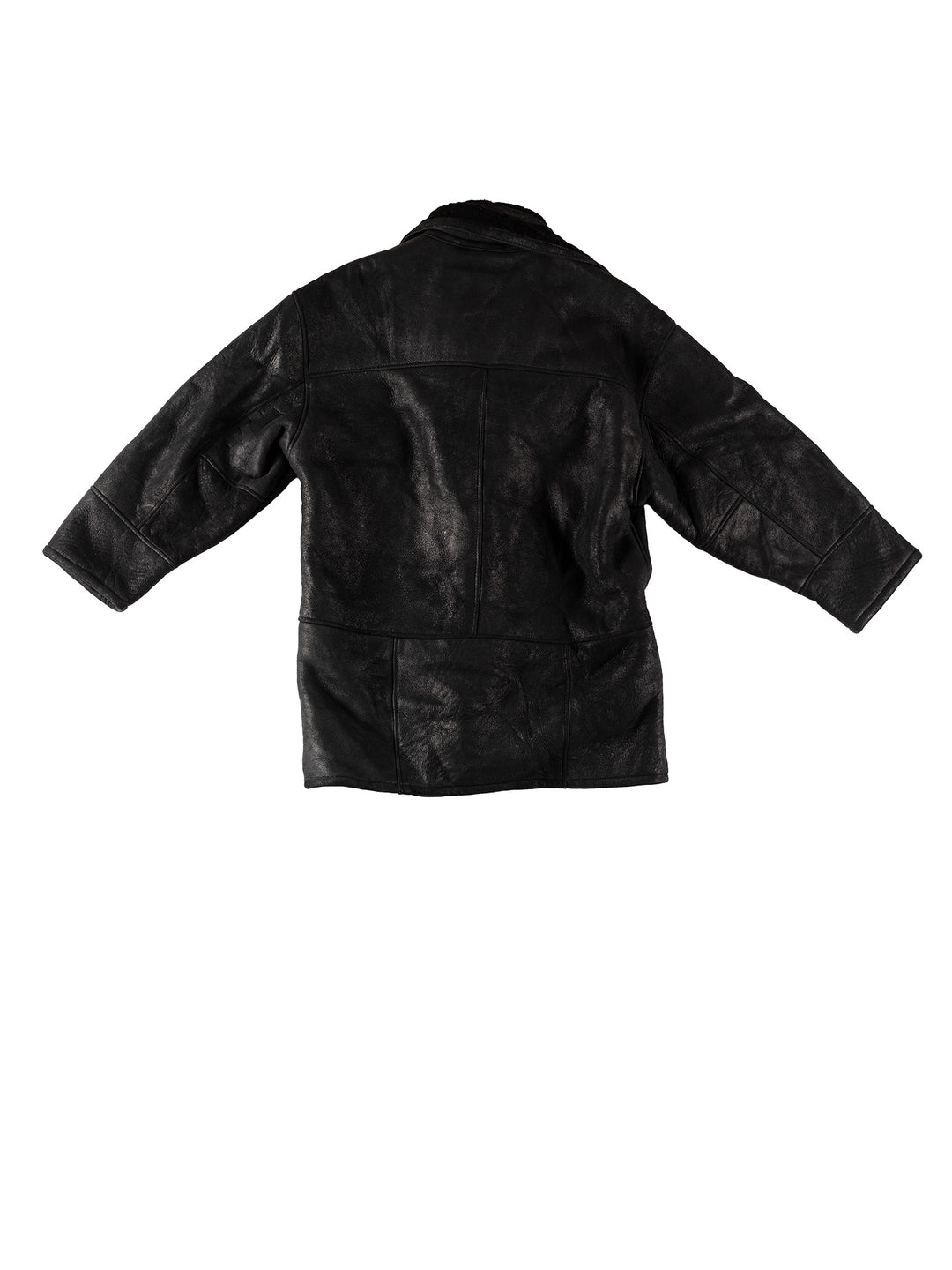 Vintage 80's Men Sheepskin Coat in BlackVN556
