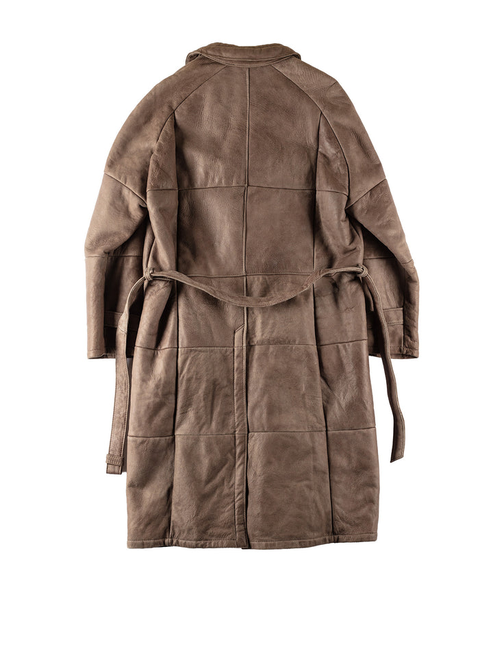 Vintage 80's Men Sheepskin Coat in BrownVN532
