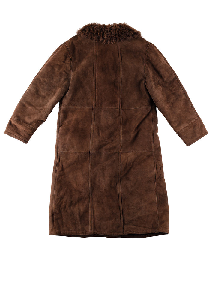 Vintage 80's Women Sheepskin Coat in BrownMN465
