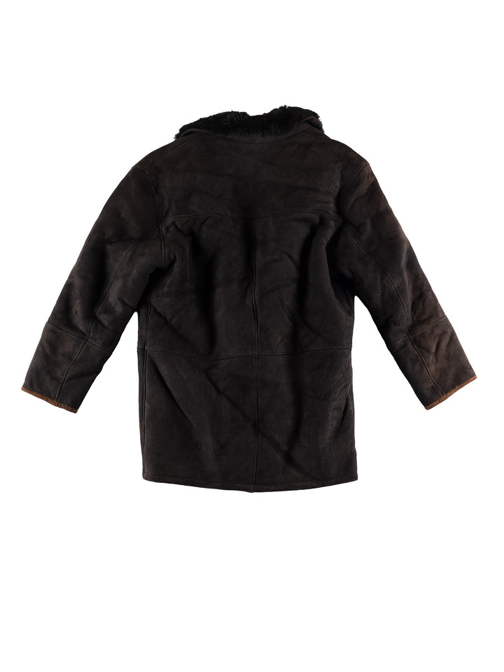Vintage 80's Men Sheepskin Coat in BlackVN461