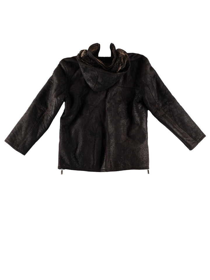 Vintage 80's Men Sheepskin Jacket in BlackVN613
