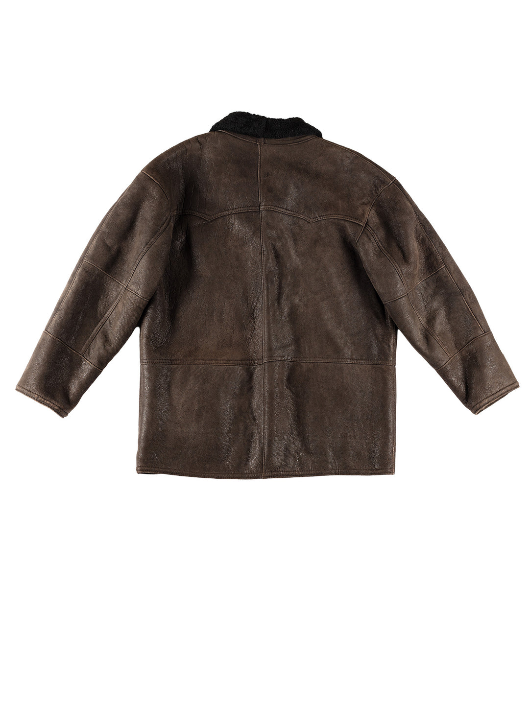 Vintage 80's Men Sheepskin Coat in BrownVN672