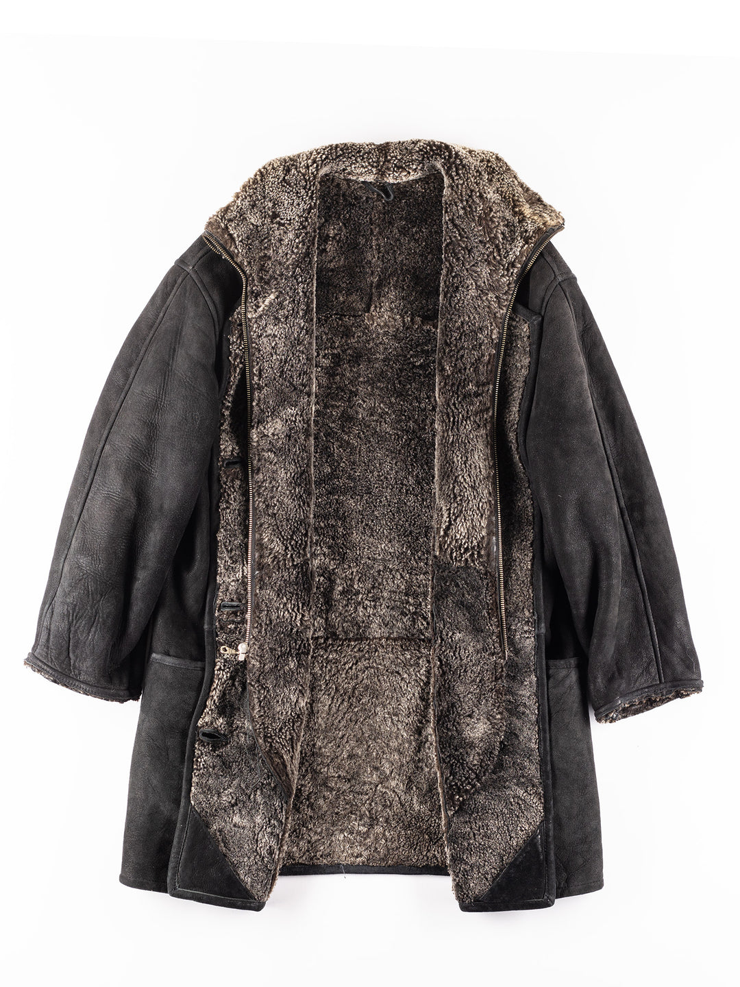 Vintage 00's Women Sheepskin Coat in Black