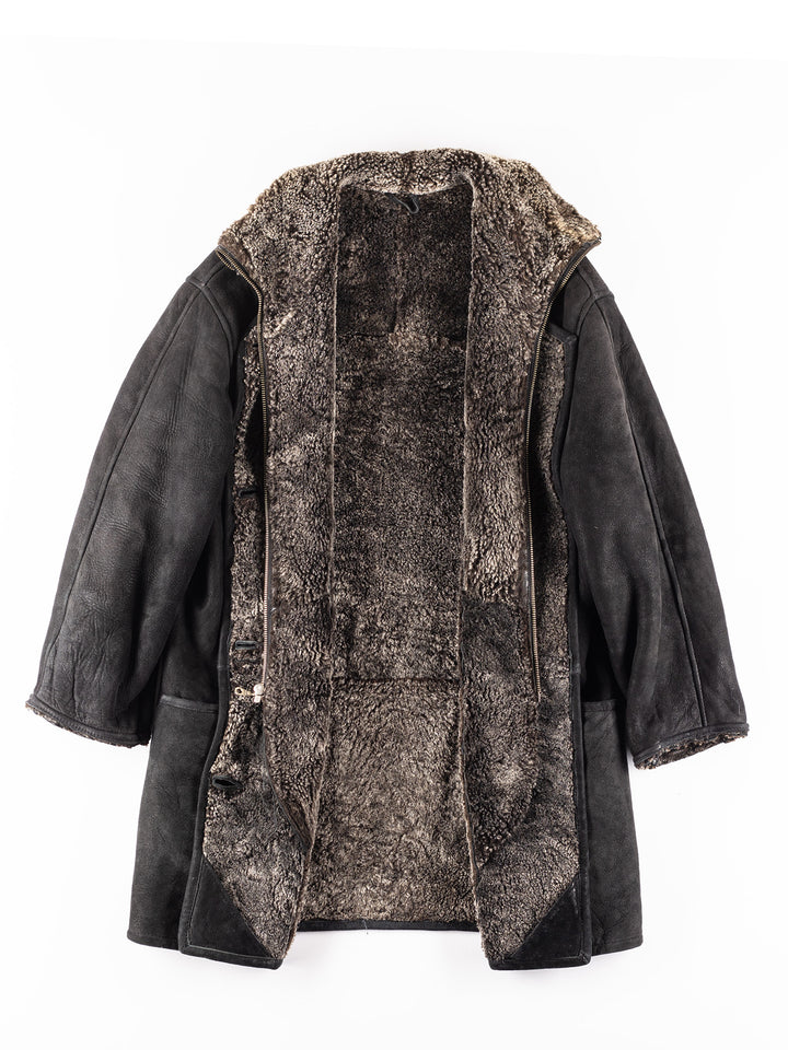 Vintage 00's Women Sheepskin Coat in Black
