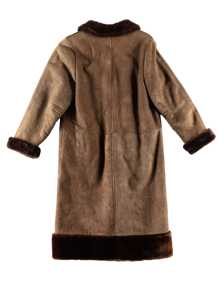 Vintage 70's Women Sheepskin Coat in BrownMN699