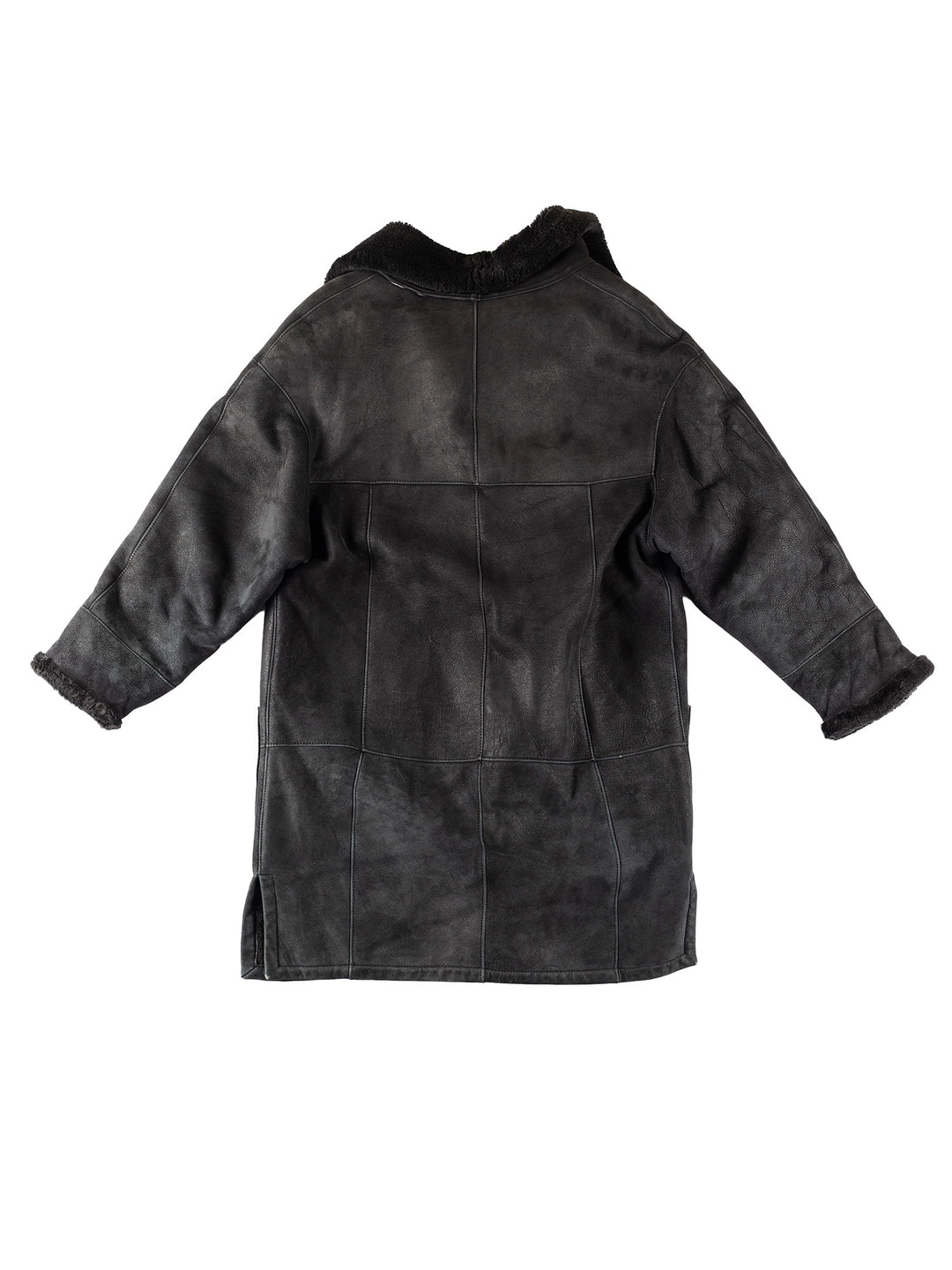 Vintage 80's Women Sheepskin Coat in BlackMN297