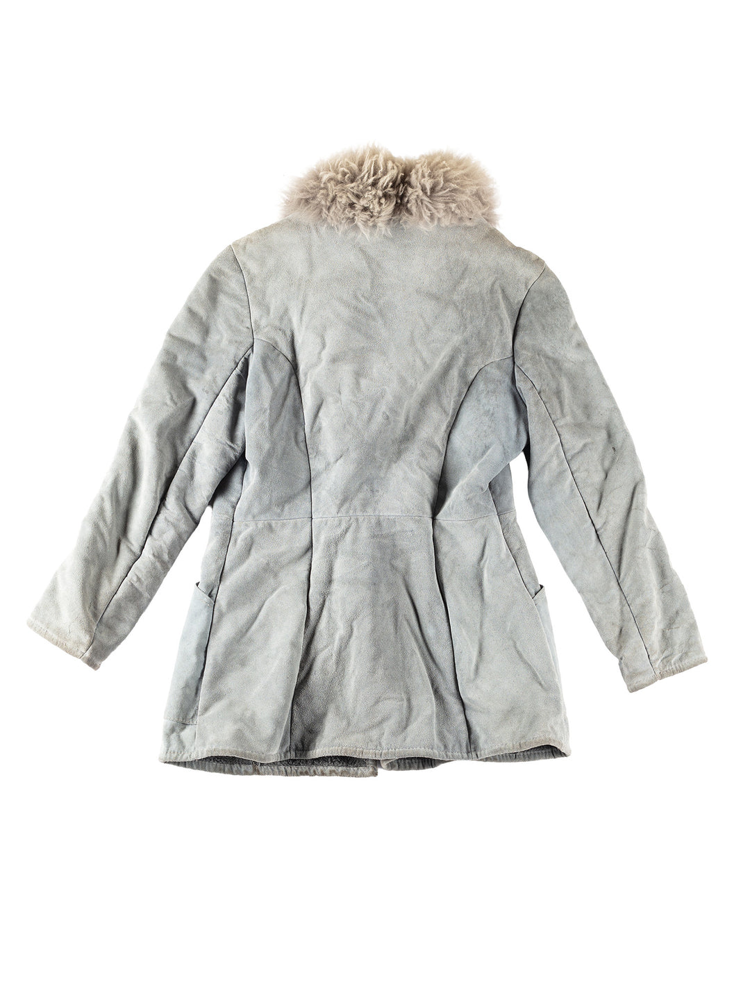 Vintage Women Faux Sheepskin Coat in GrayMN311