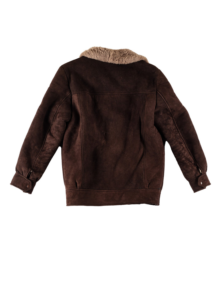 Vintage 80's Men Sheepskin Coat in BrownVN690