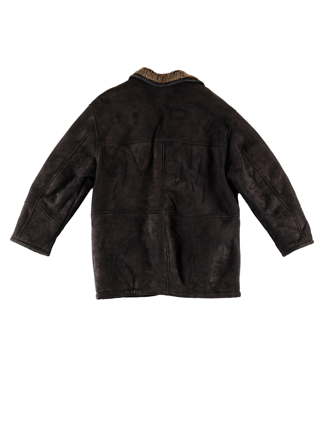 Vintage 80's Men Sheepskin Coat in BlackVN738