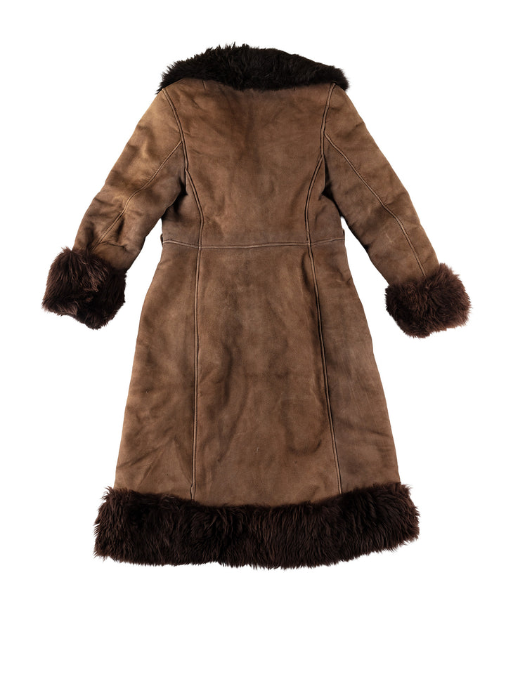 Vintage 70's Women Sheepskin Coat in BrownMN613