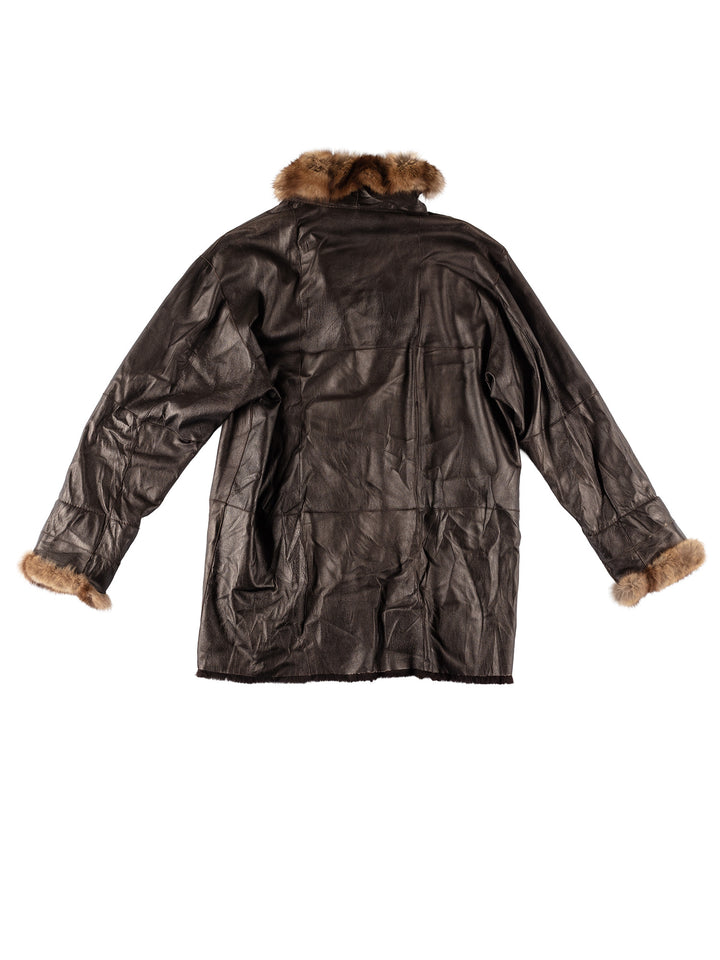 Vintage 80's Women Sheepskin Coat in BrownMN632