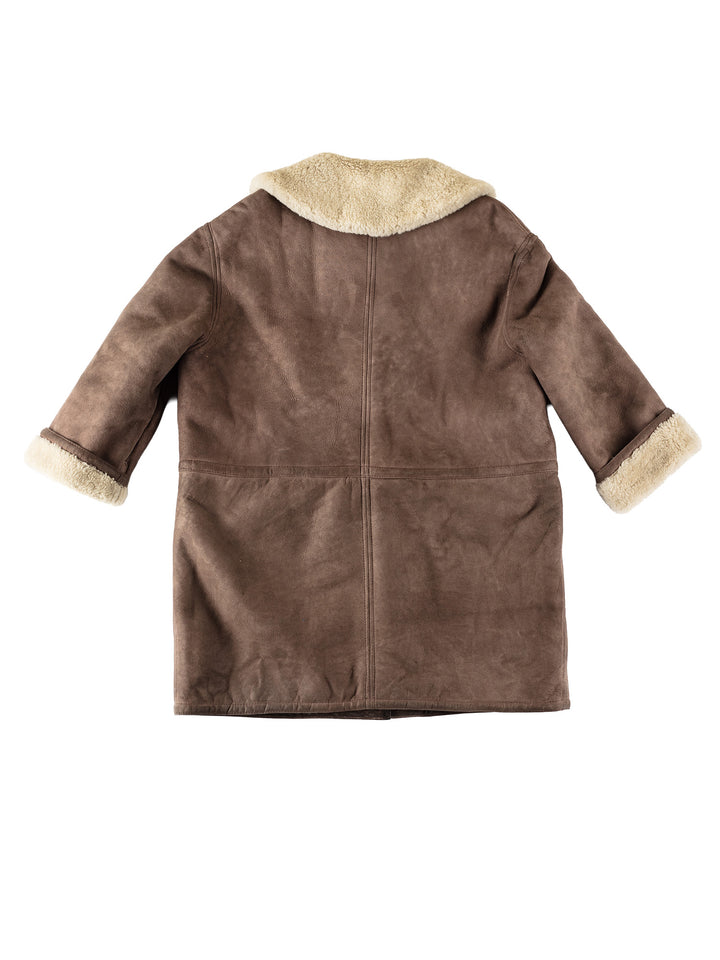 Vintage 90's Women Sheepskin Coat in BrownMN581