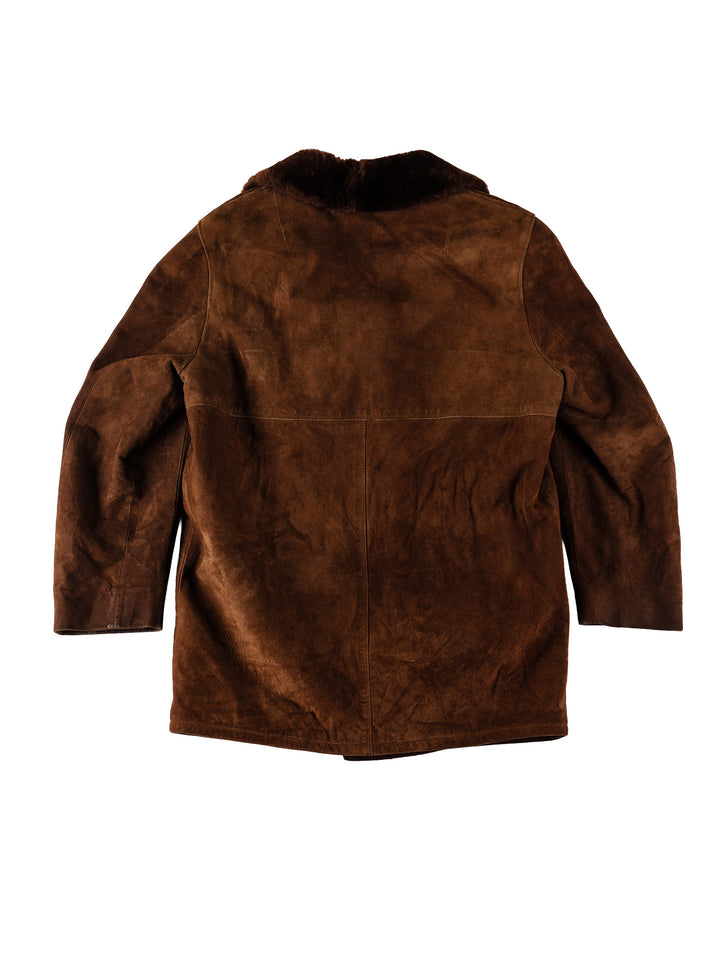 Vintage 70's Men Faux Sheepskin Coat in BrownVN542