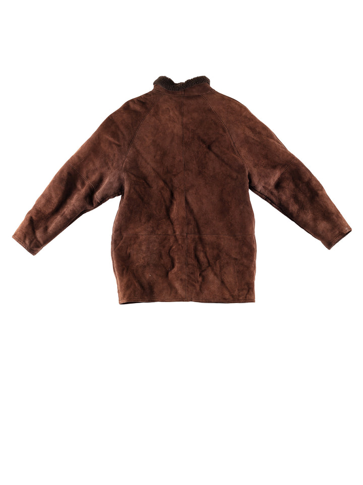 Vintage 80's Men Sheepskin Coat in BrownVN777