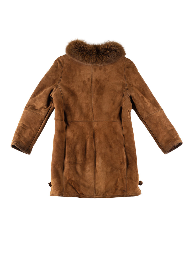 Vintage 70's Women Sheepskin Coat in BrownMN649