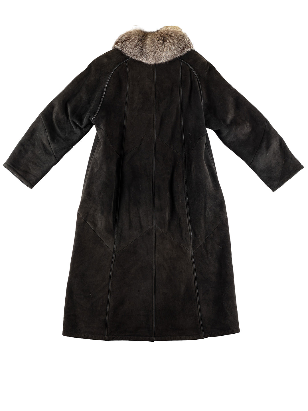 Vintage 80's Women Sheepskin Coat in BlackMN505